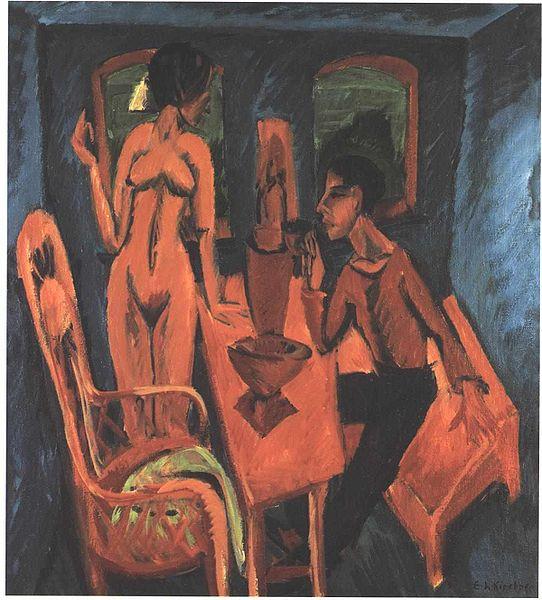 Ernst Ludwig Kirchner Tower room - Selfportrait with Erna oil painting image